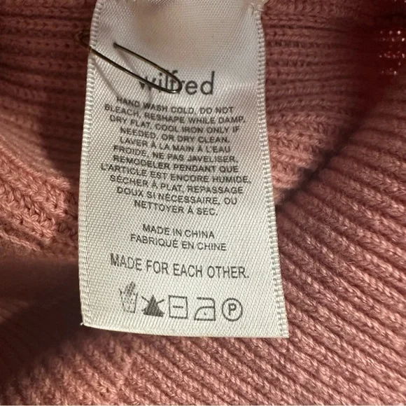 Wilfred Aritzia Sweater Cropped Pink Ribbed Knit Wool Dainty Size Extra Small - Picture 6 of 8